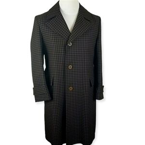 BAROMETER long coat sze 38 brown houdstooth